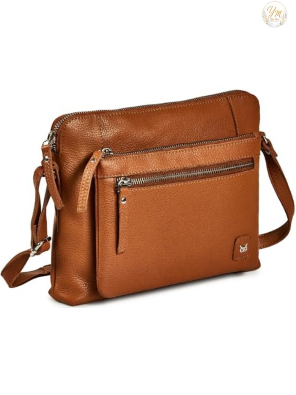 Small Genuine Leather Crossbody Sling Bag with Adjustable Strap for Women